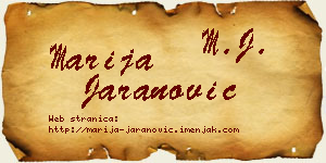 Marija Jaranović vizit kartica